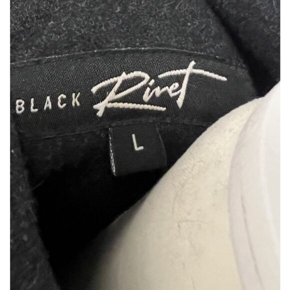 Vtg Y2K Jacket Women's Large Wool Blend Double Breasted Peacoat Charcoal Gray - Picture 6 of 6